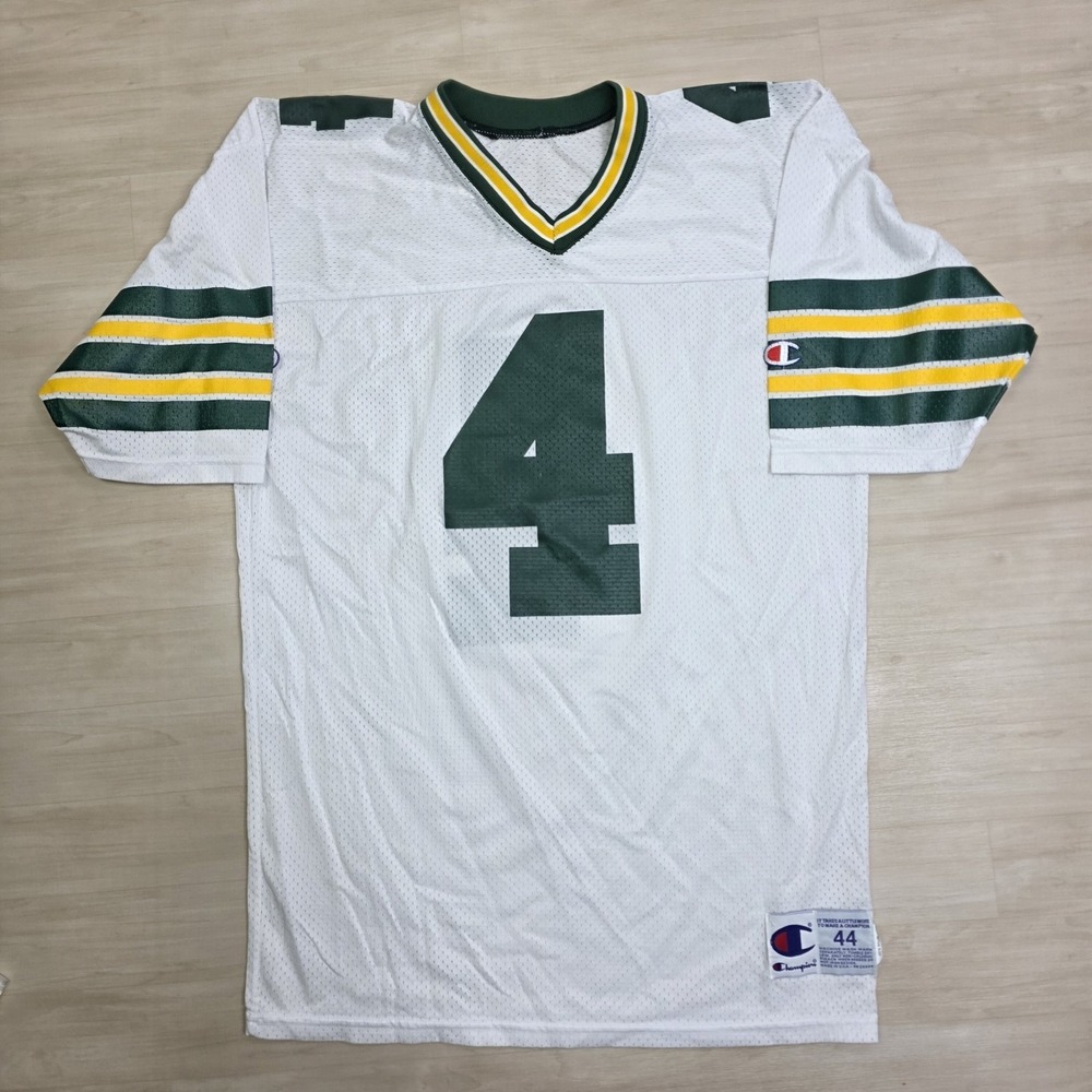 Vintage Champion Brett Favre Green Bay Packers Jersey White Blank Size 44